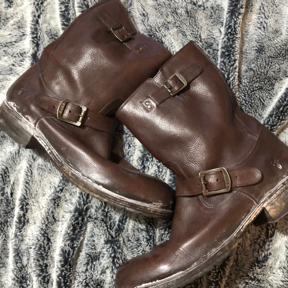 FRYE DISTRESSED BOOTS